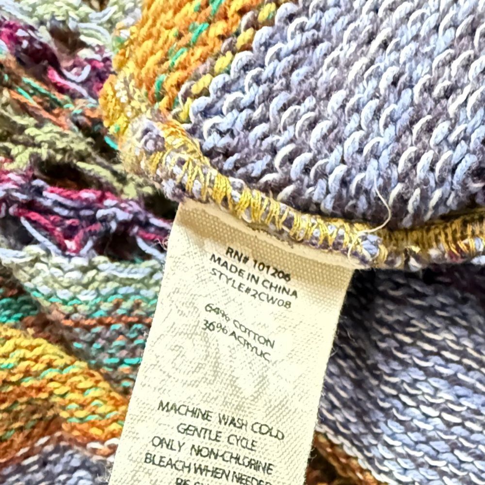 Soft Surroundings Purple, Brown & Yellow Crochet Cardigan - Picture 7 of 7